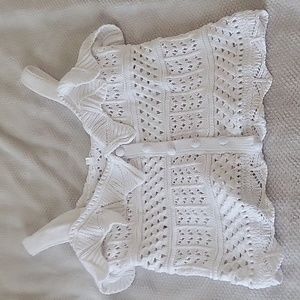 White Strap Sweater Top